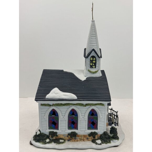Vintage 2001 St Nicholas Square Wedding Chapel Lighted Christmas Village 9.75" - Picture 7 of 16